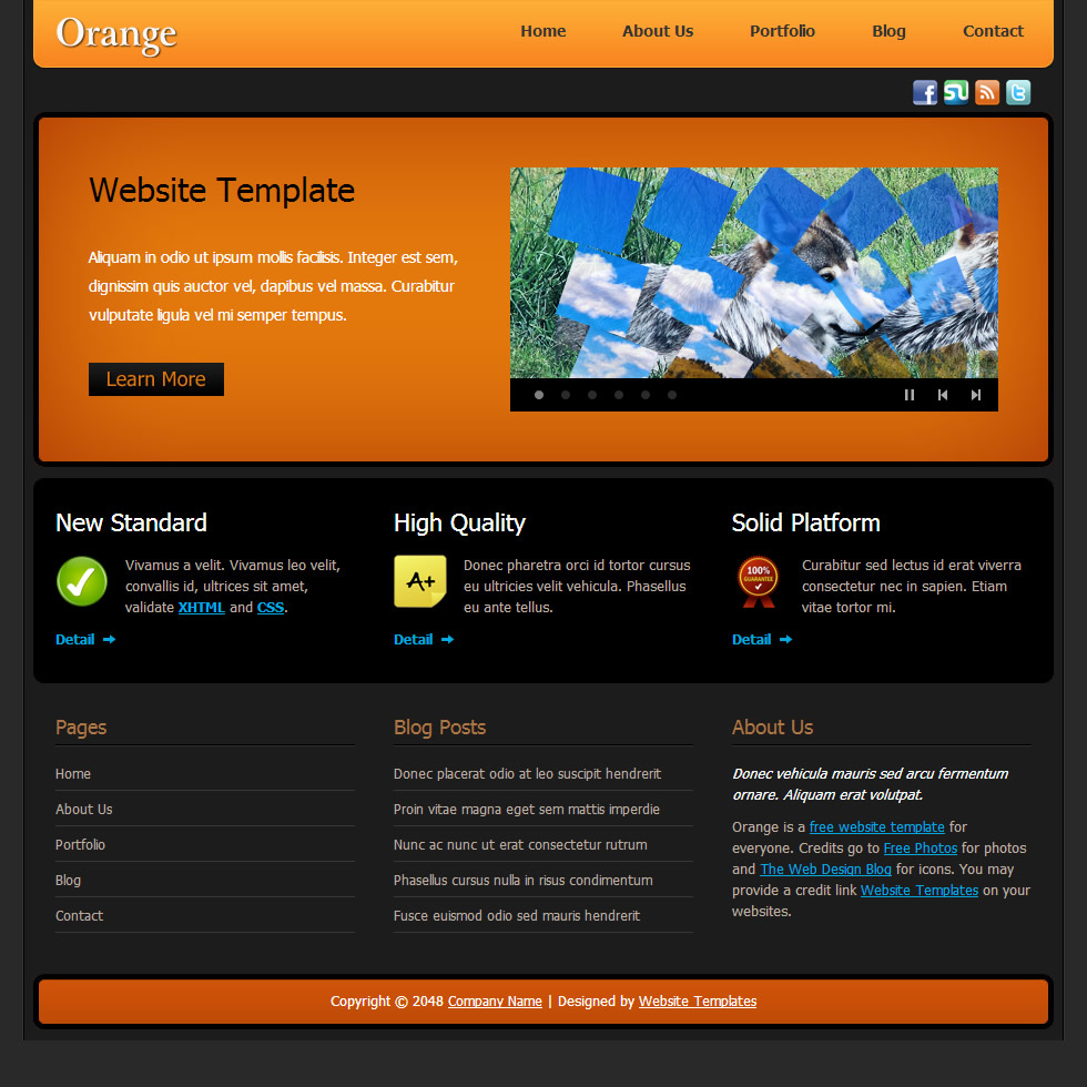 Orange Free HTML Templates